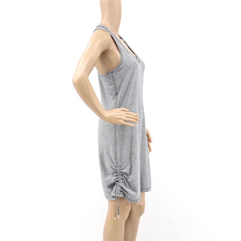 LULULEMON HEATHERED GRAY RUCHED RACERBACK T-SHIRT DRESS - Picture 5 of 7